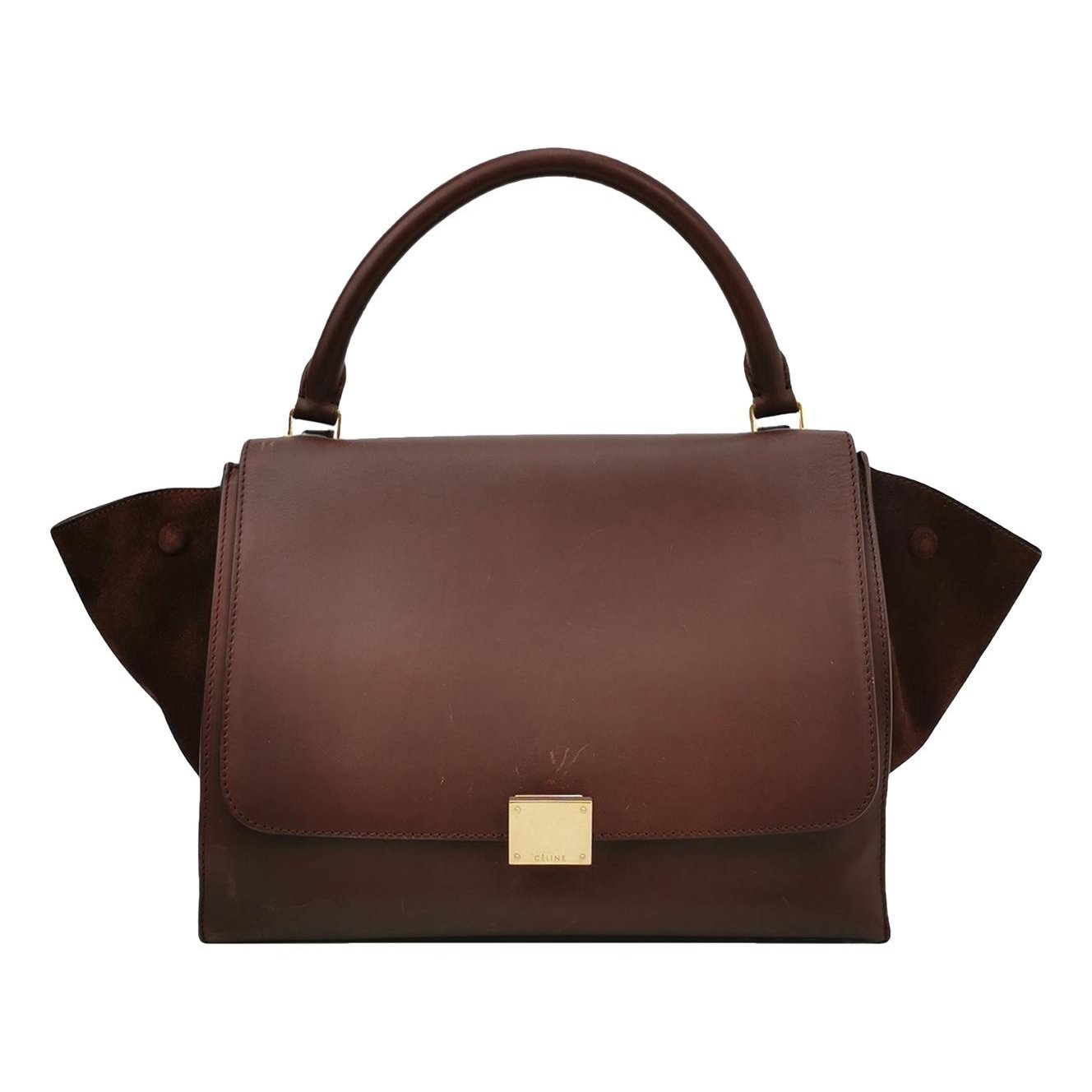 Trapèze leather handbag