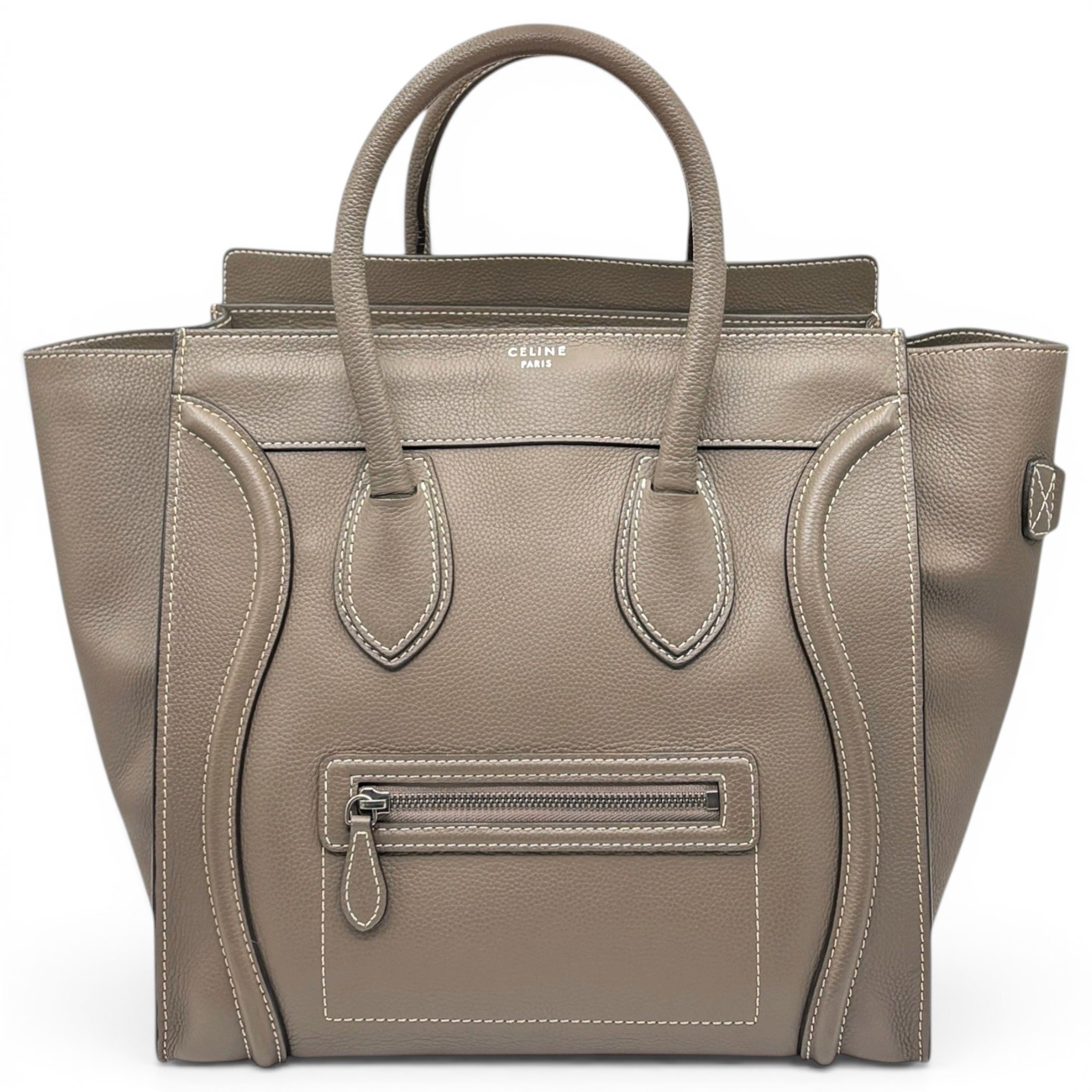 Luggage pony-style calfskin handbag