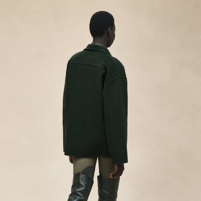 Vert Anglais Cashmere Coat With Shawl Collar