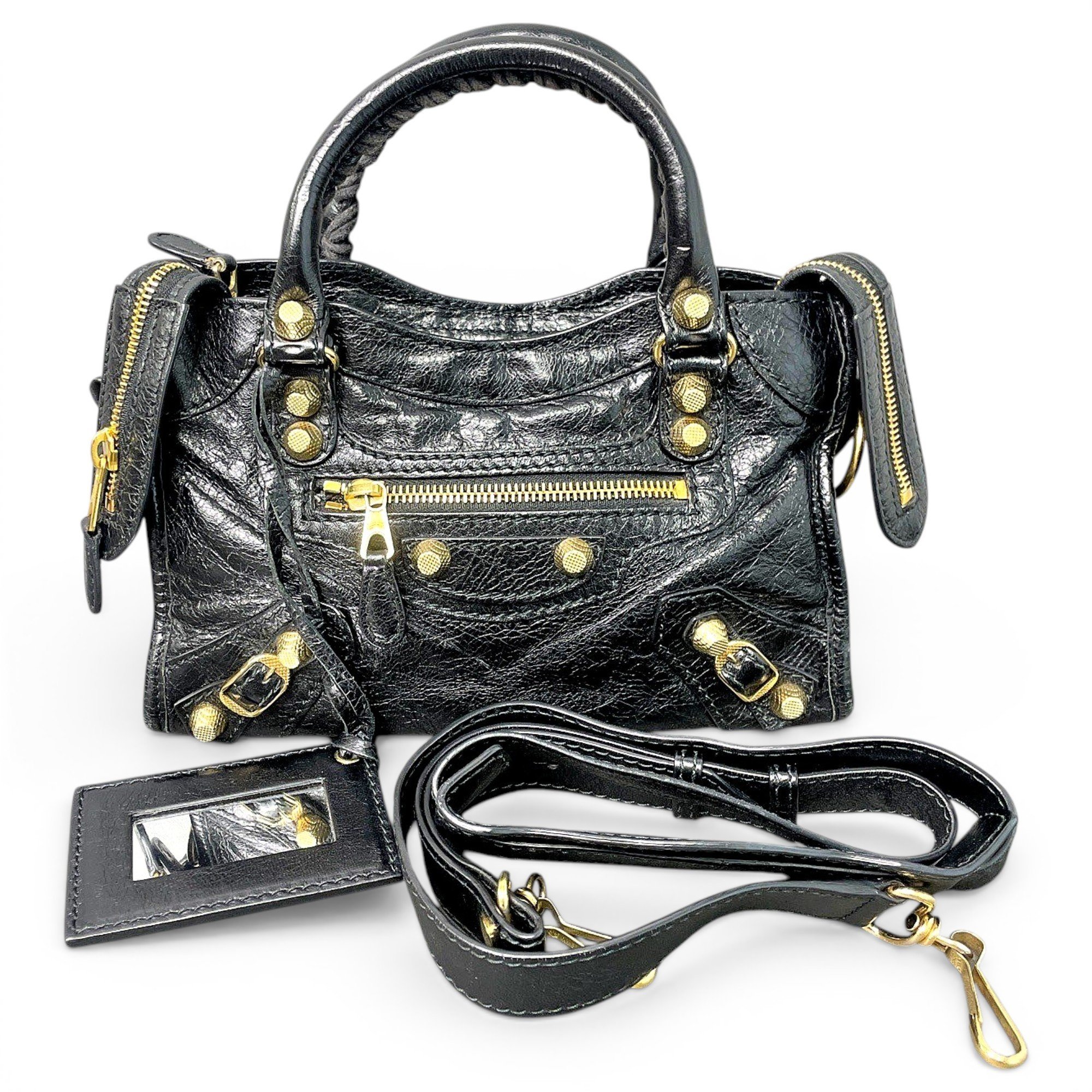 City leather handbag