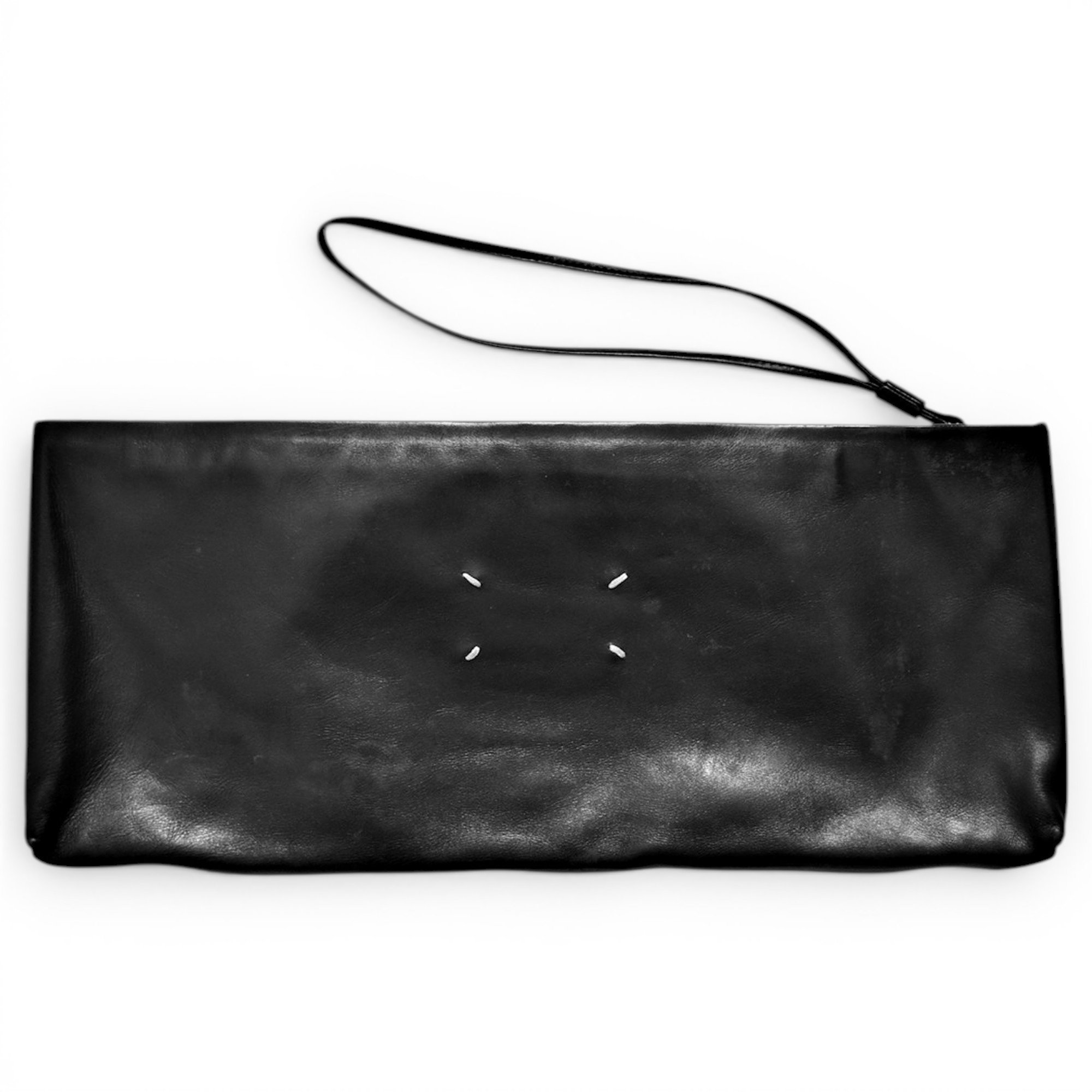 Leather clutch bag