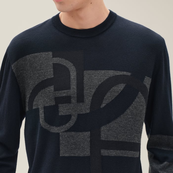 Marine "Maillon En Calque" Crewneck Sweater