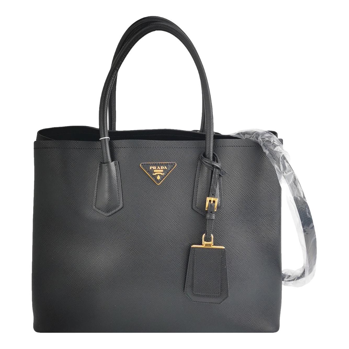 Double leather handbag