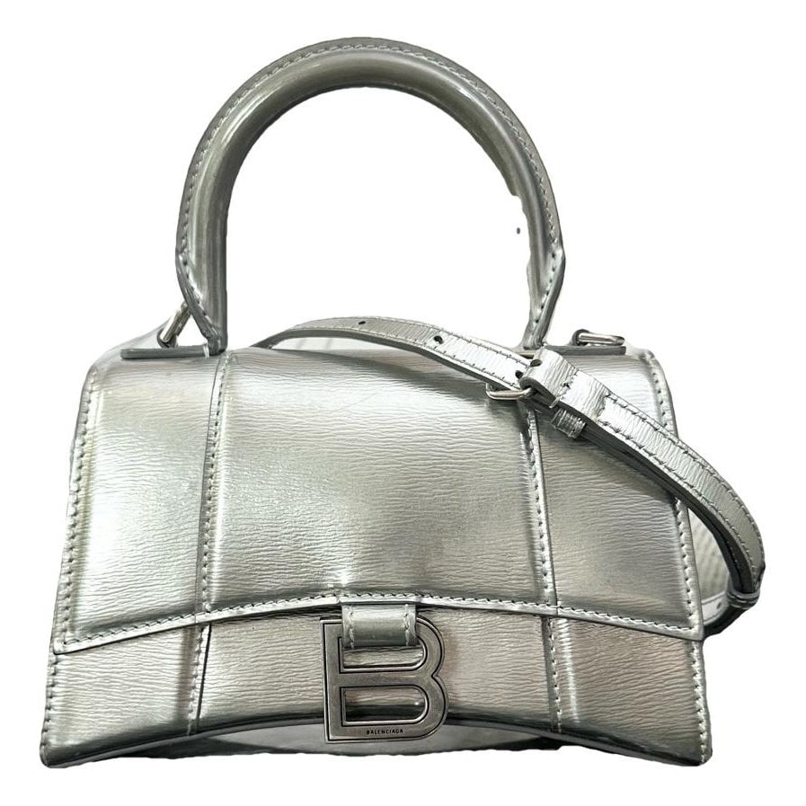 Hourglass leather handbag