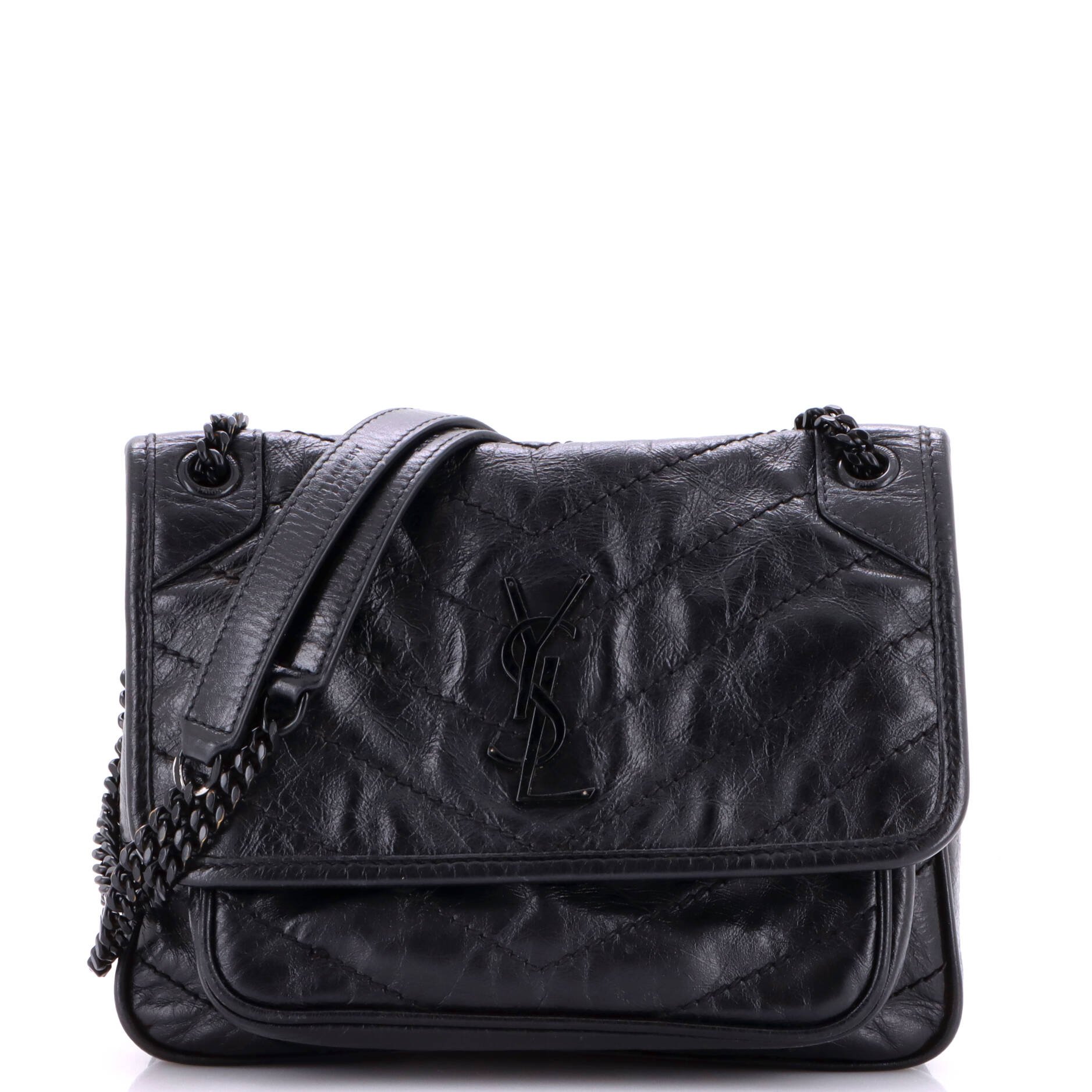 Niki Chain Flap Bag Matelasse Chevron Leather Baby