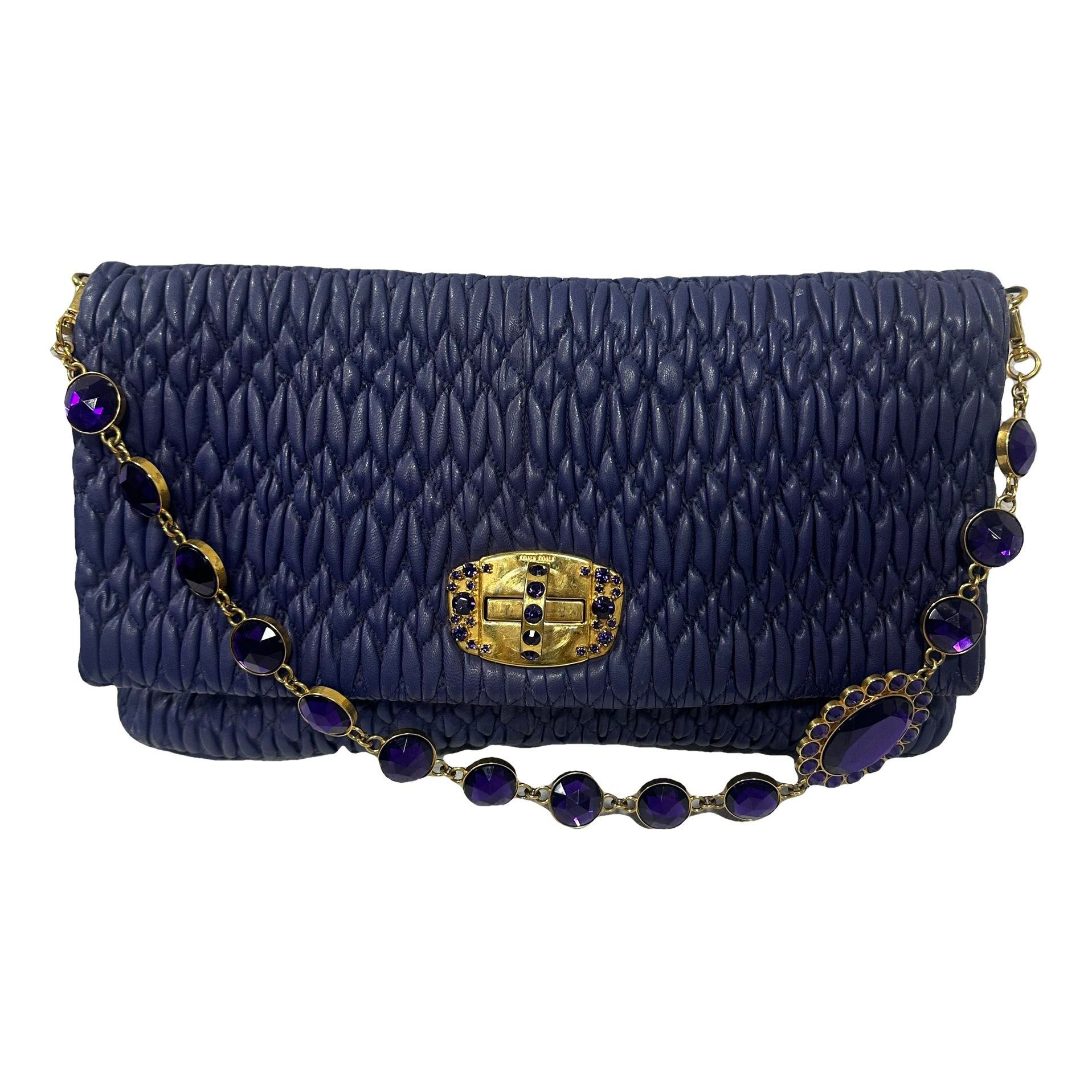 Miu Crystal leather handbag