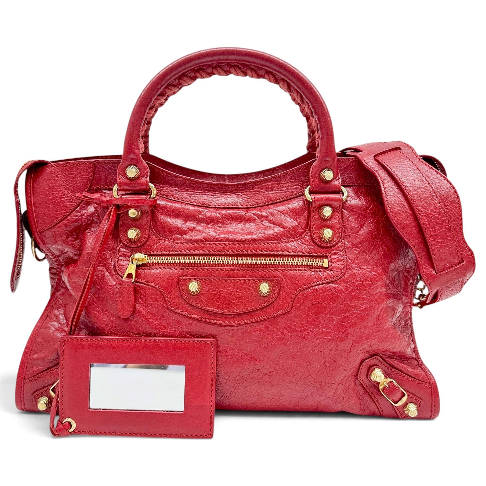 City leather handbag