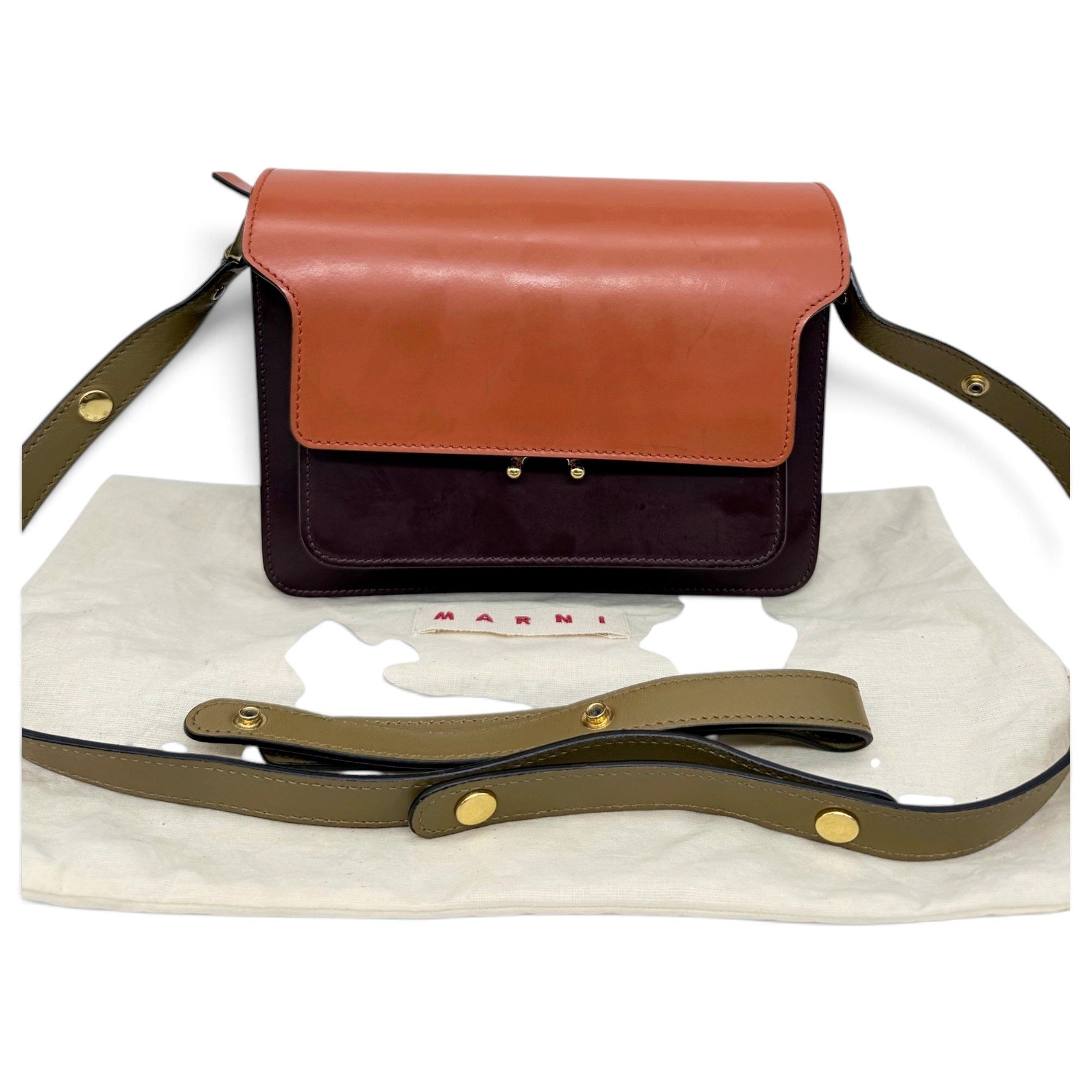 Trunk leather crossbody bag