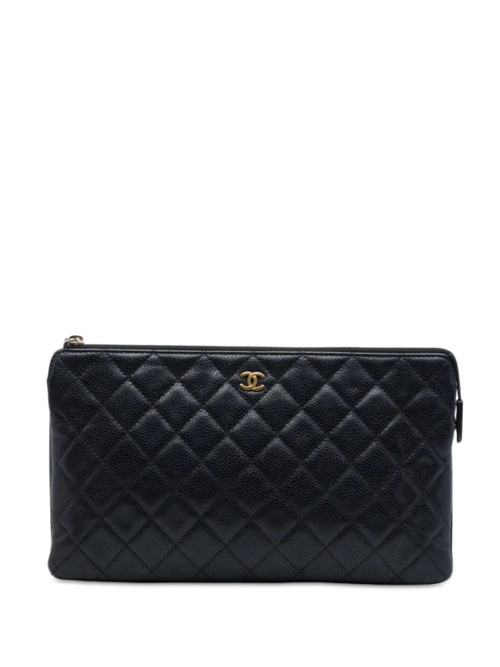 2015-2016 Large Quilted Caviar Zipped clutch bag