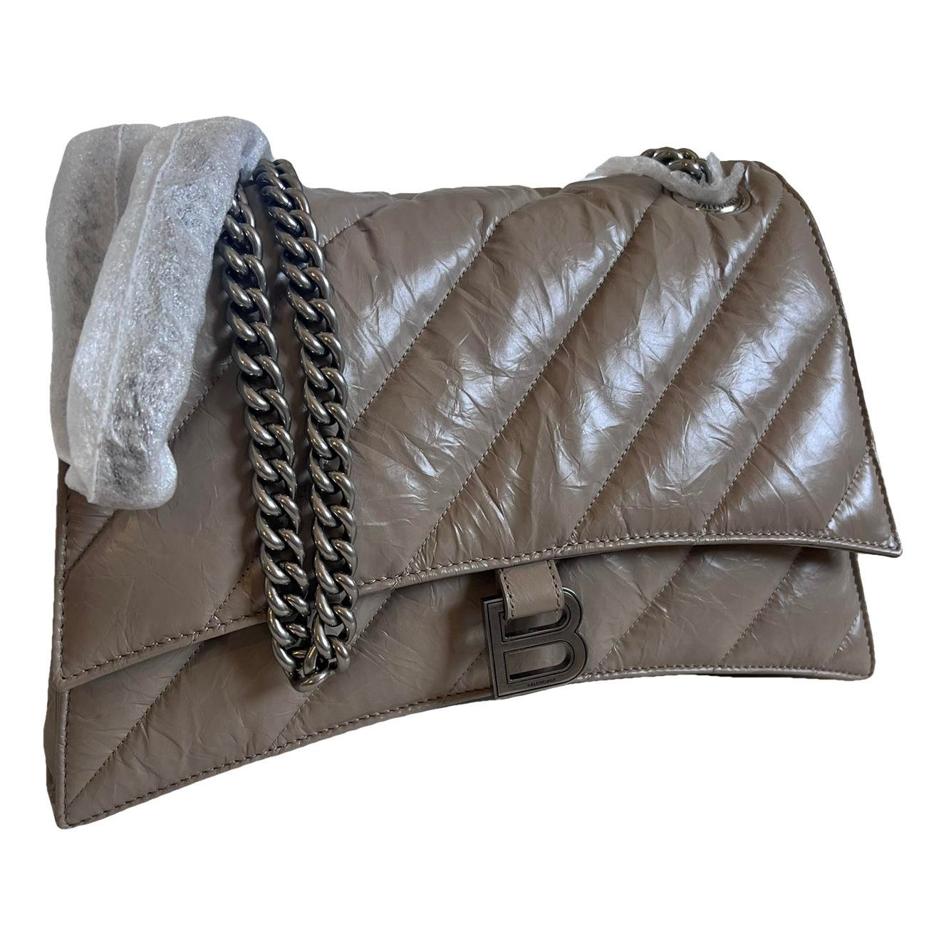 Hourglass leather handbag