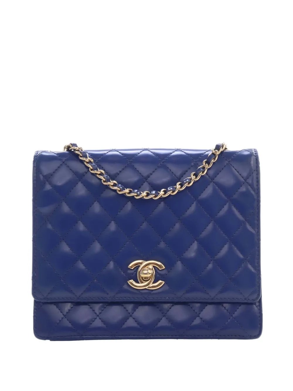 2011 CC Quilted Patent Square Flap crossbody bag