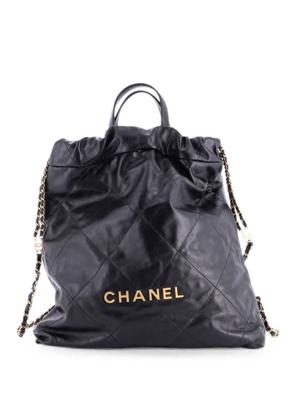 22 Chain Quilted Calfskin Large backpack