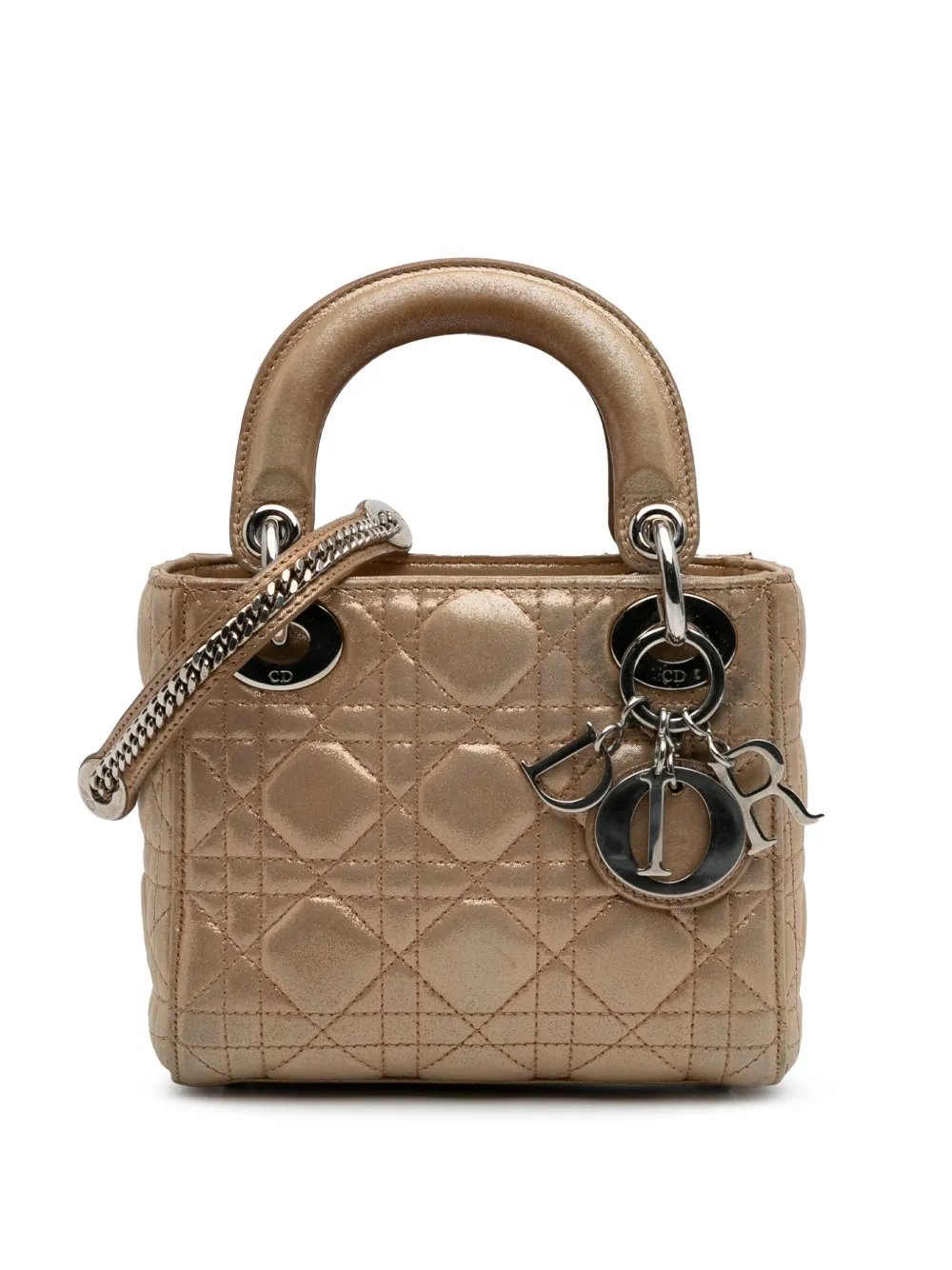 2016 Mini Iridescent Lambskin Cannage Lady Dior satchel