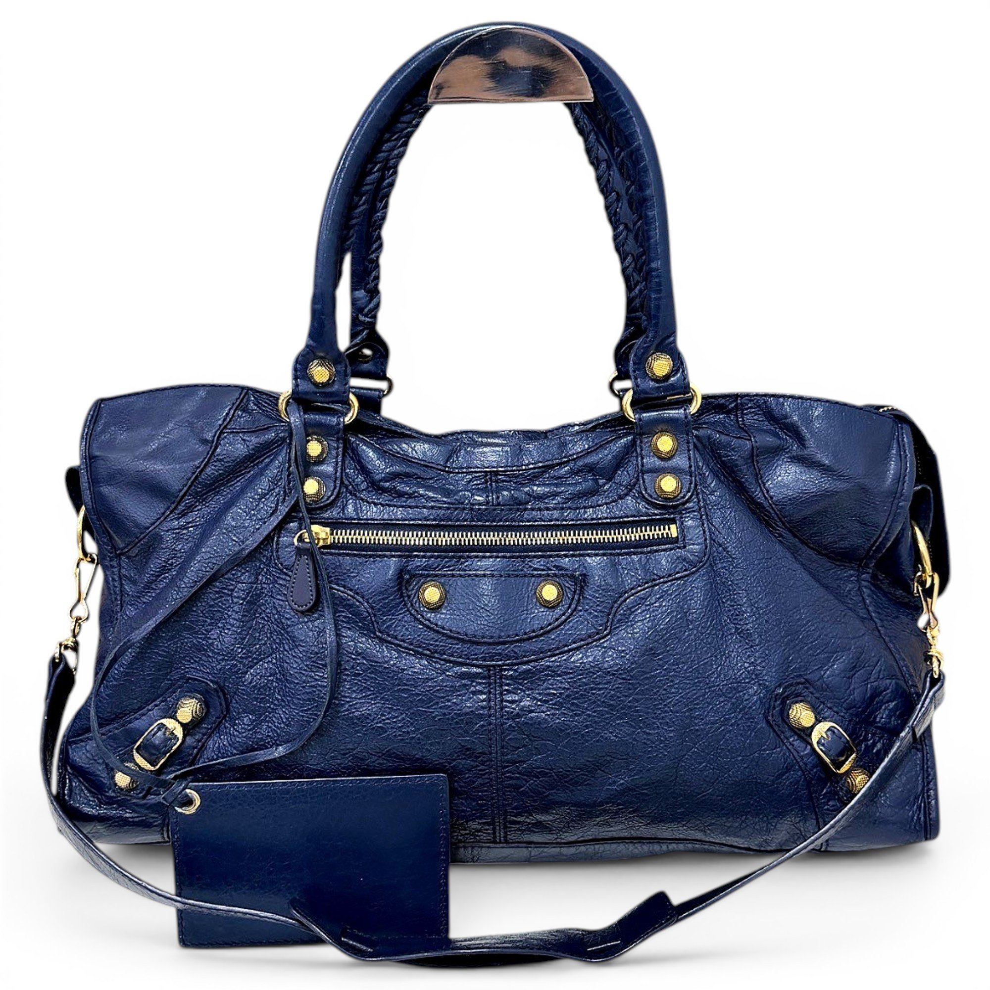 City leather handbag