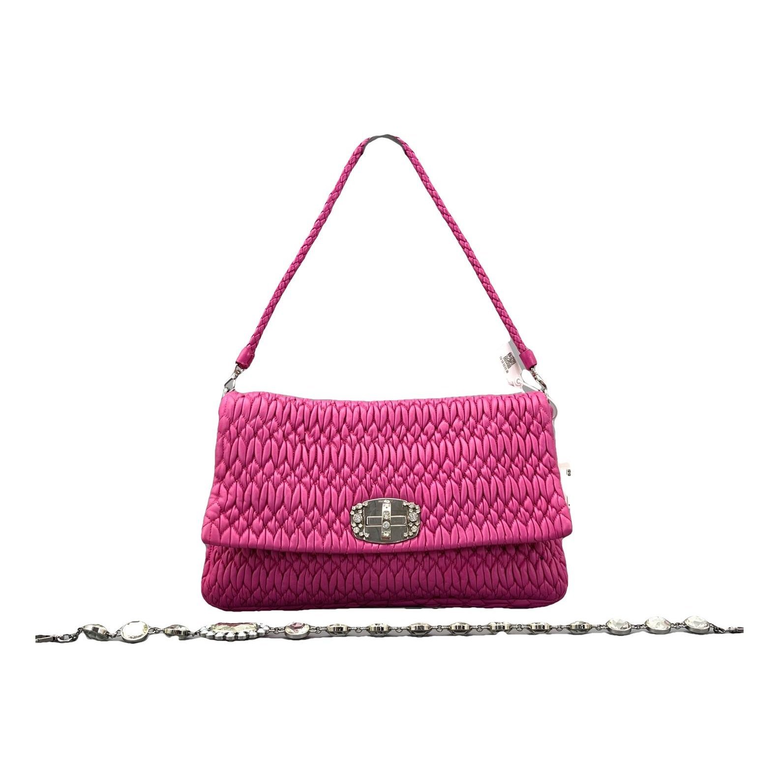 Miu Crystal leather handbag