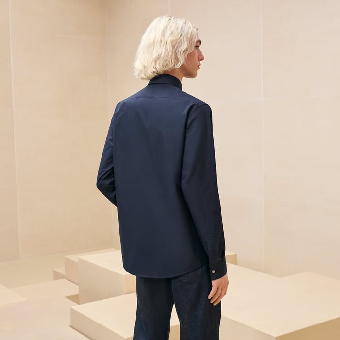 Marine "Contraste Imprime" Sporty Fit Shirt