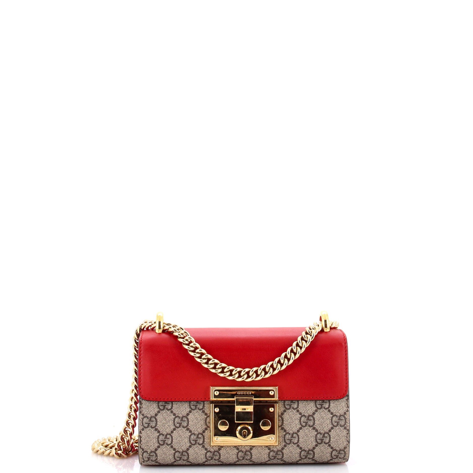 Gucci Padlock Shoulder Bag GG Coated Canvas and Leather Small
