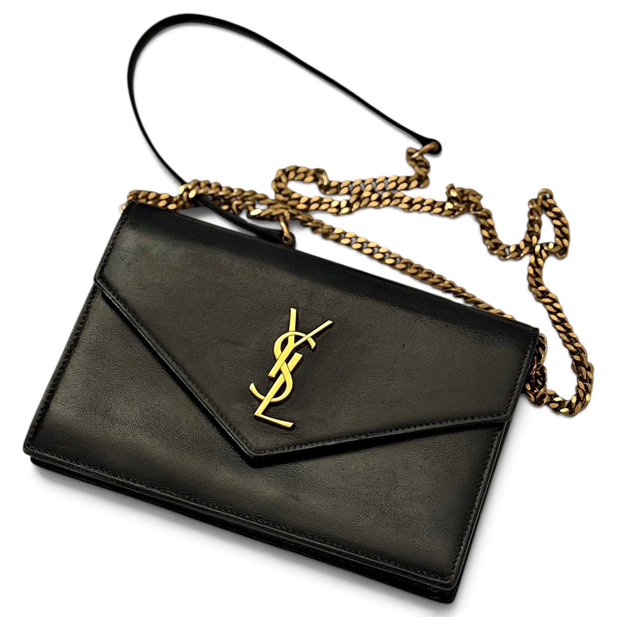 Leather clutch bag