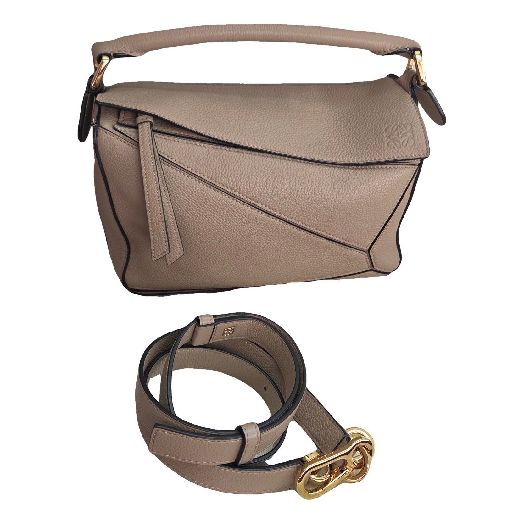 Puzzle leather handbag