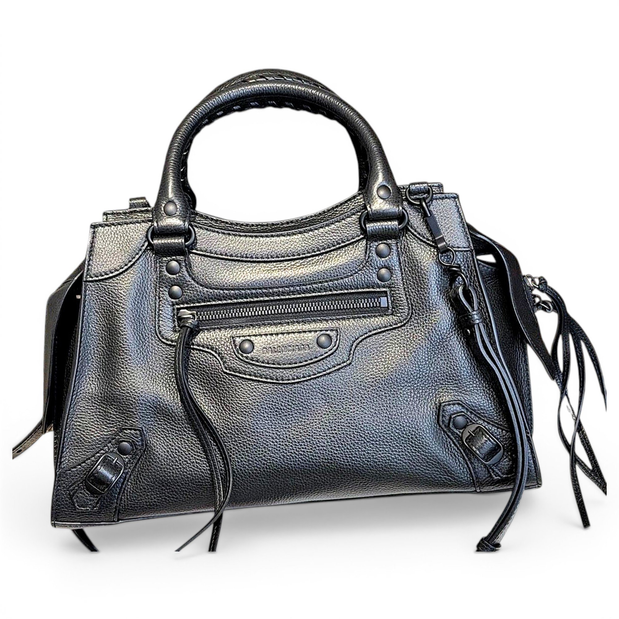 Classic Metalic leather handbag