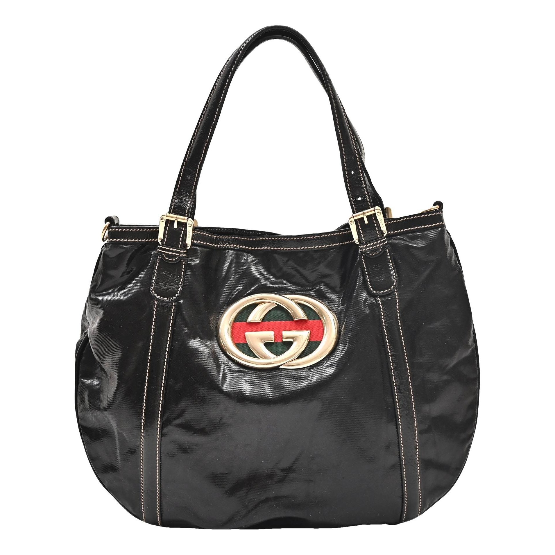 Patent leather handbag
