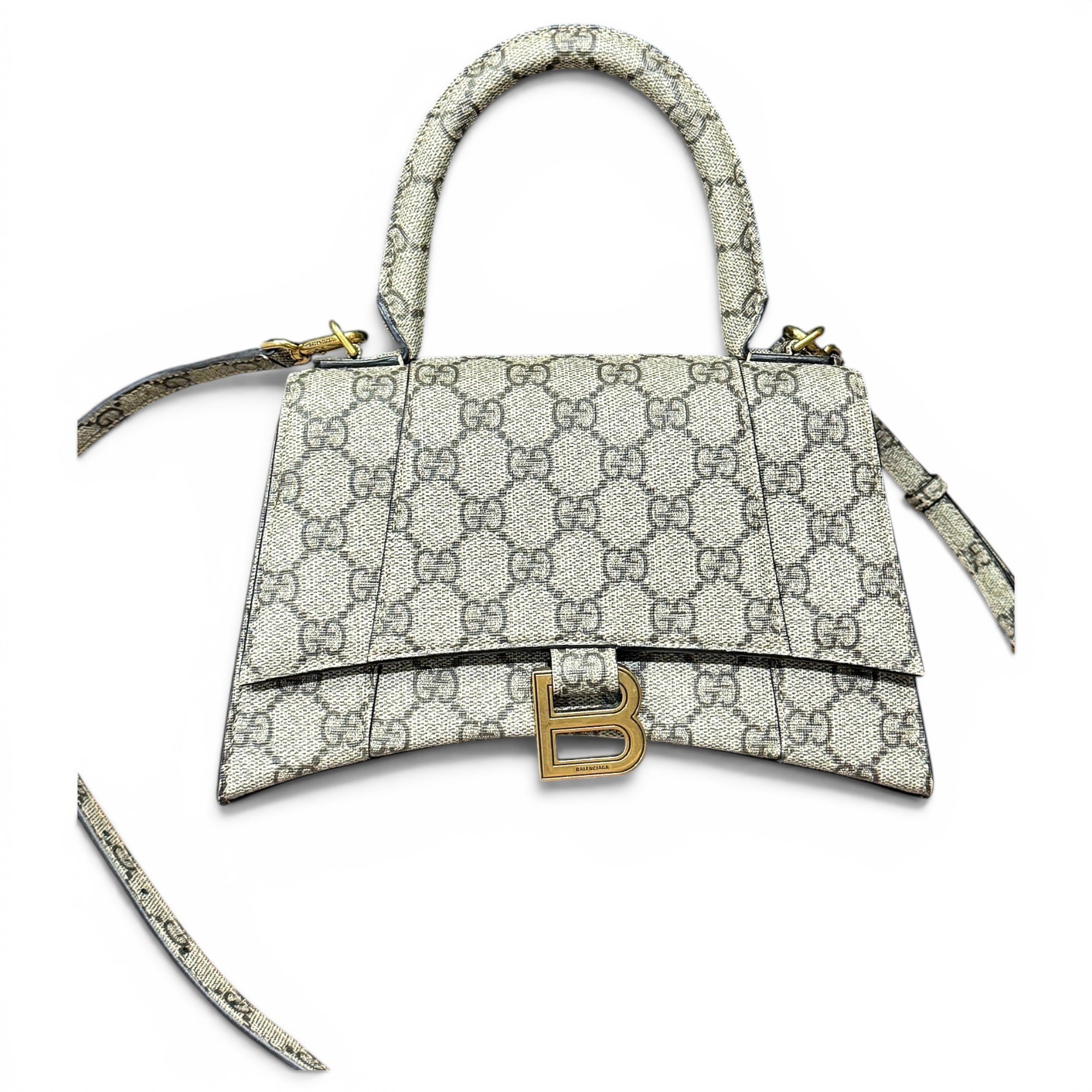 Hourglass leather handbag