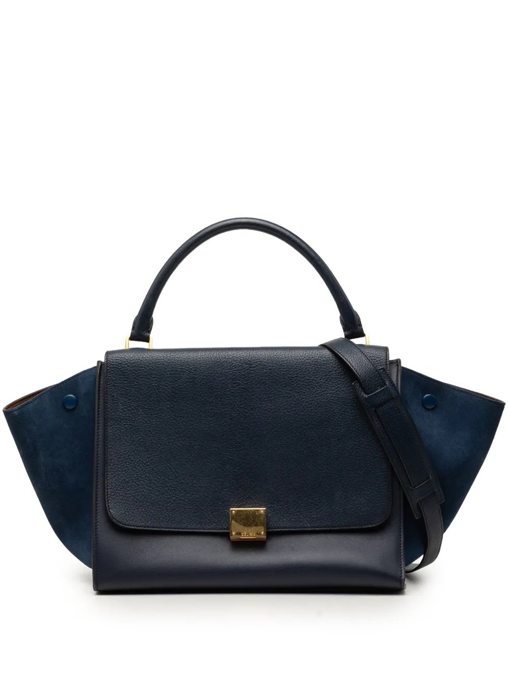 2015 Medium Calfskin and Suede Trapeze satchel