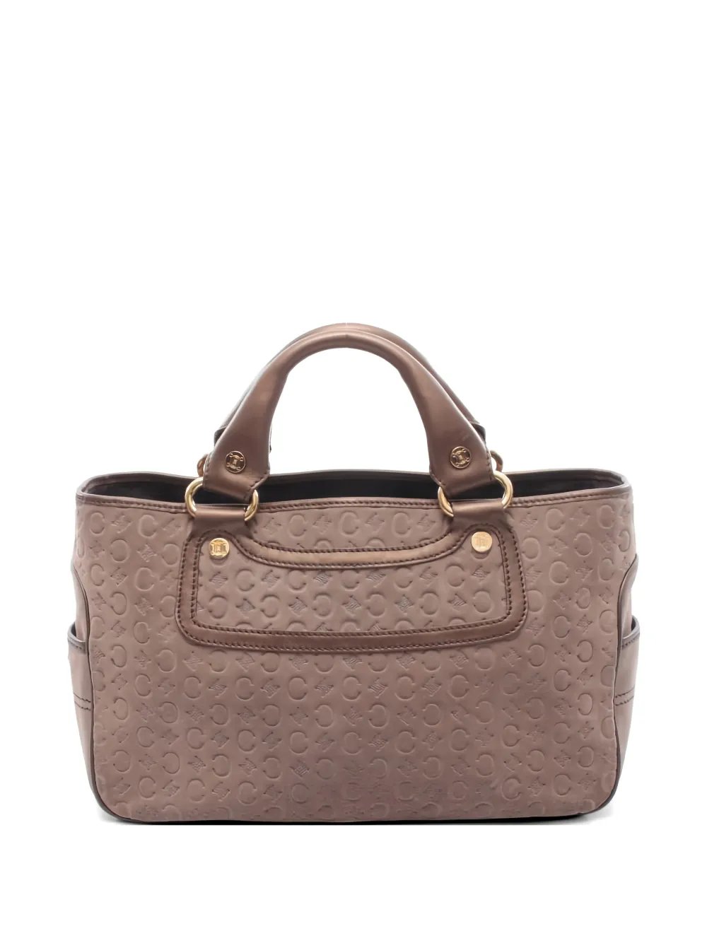 2000s Boogie C debossed leather tote bag