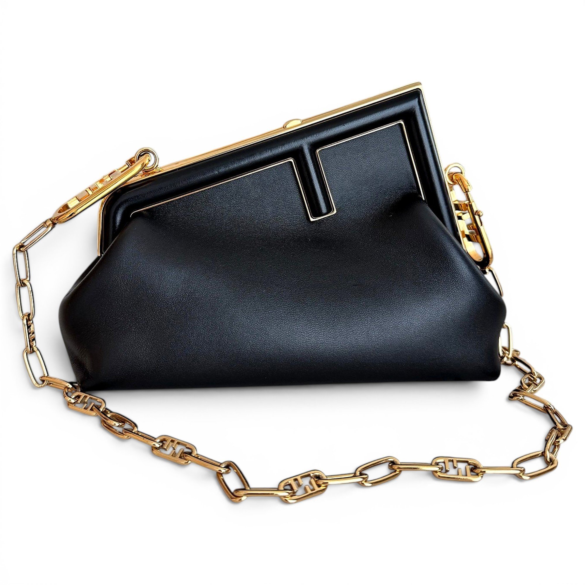 First leather handbag