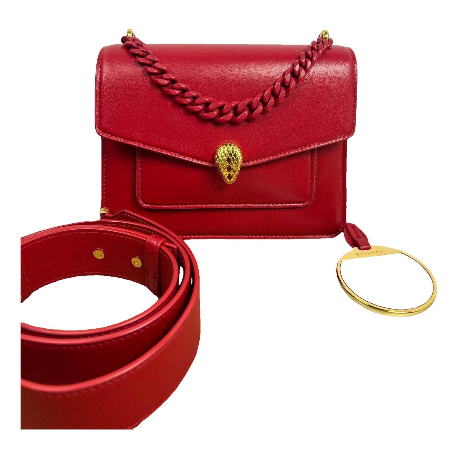 Serpenti leather handbag