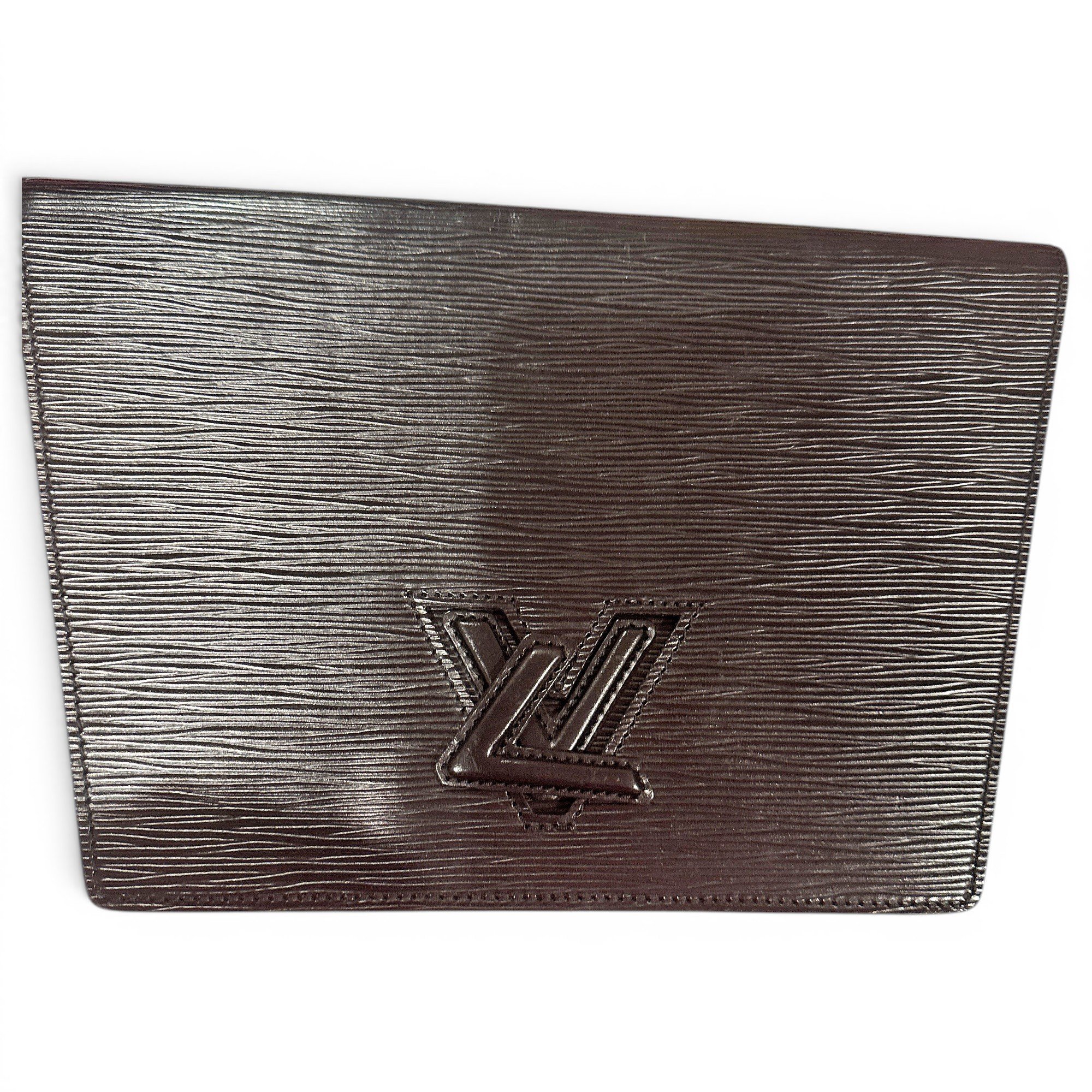 Trapèze leather clutch bag