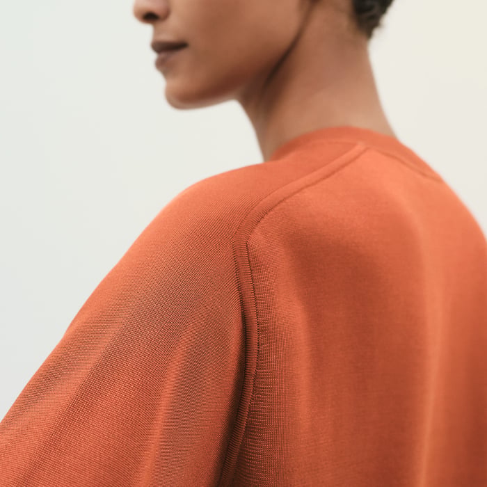 Marron Terracotta "Coaching" Short-sleeve Sweater
