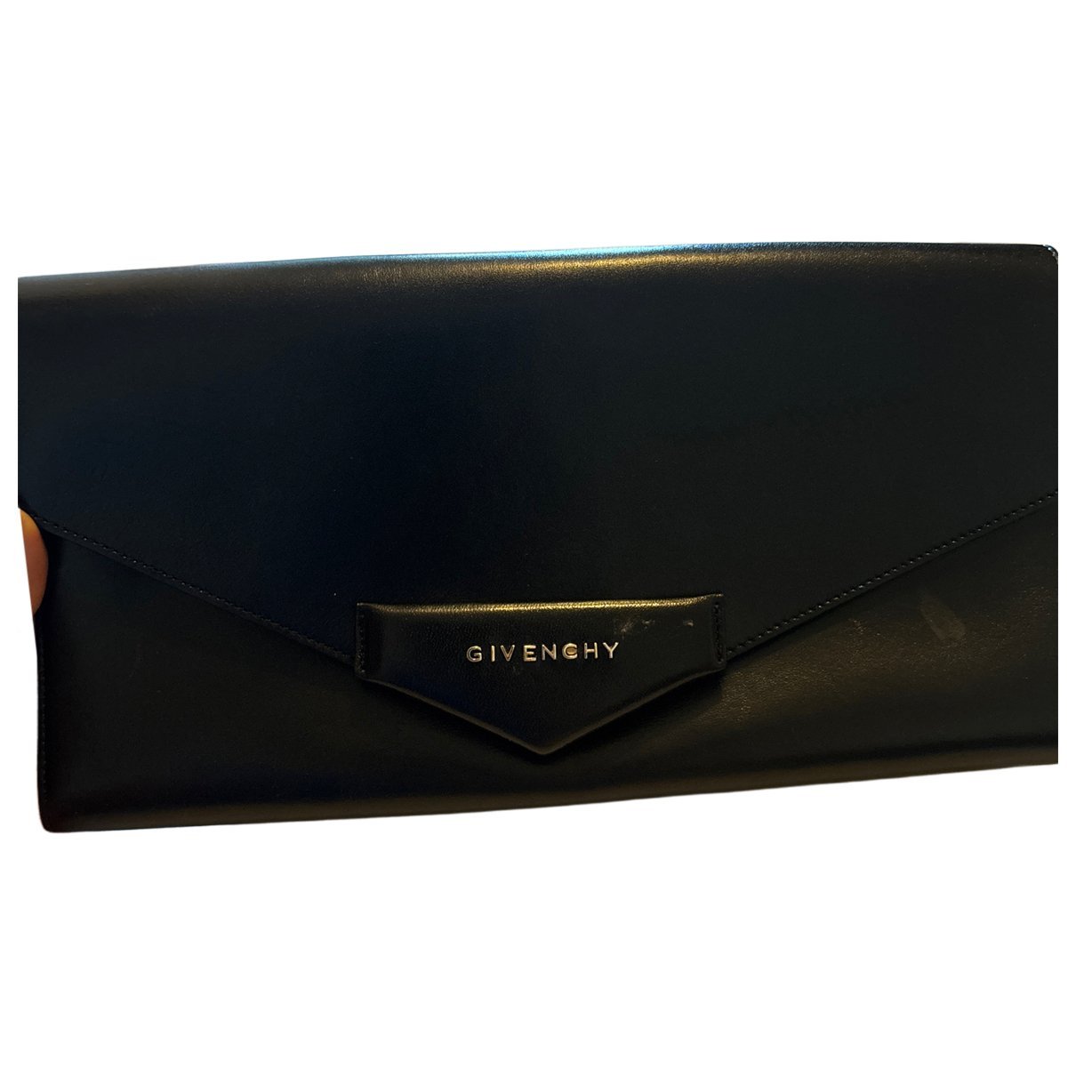 Leather clutch bag