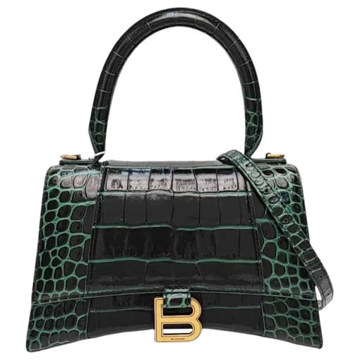 Hourglass leather handbag