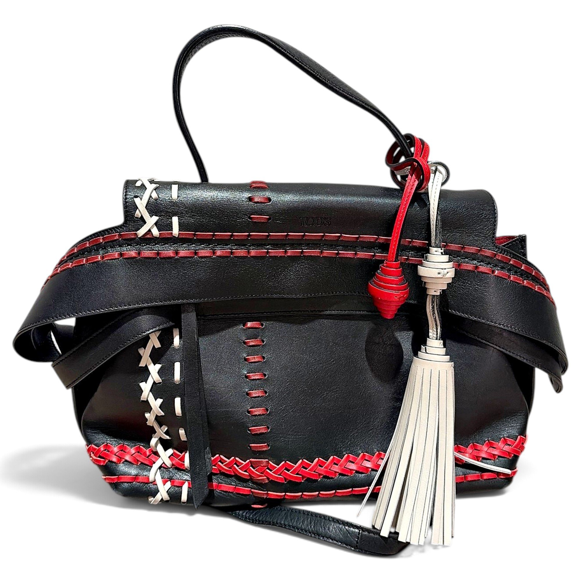 Wave leather handbag
