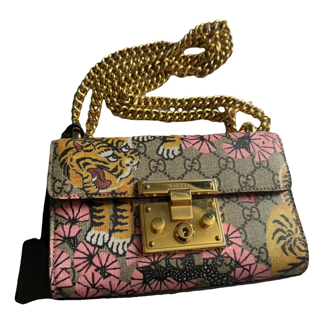 Padlock leather handbag