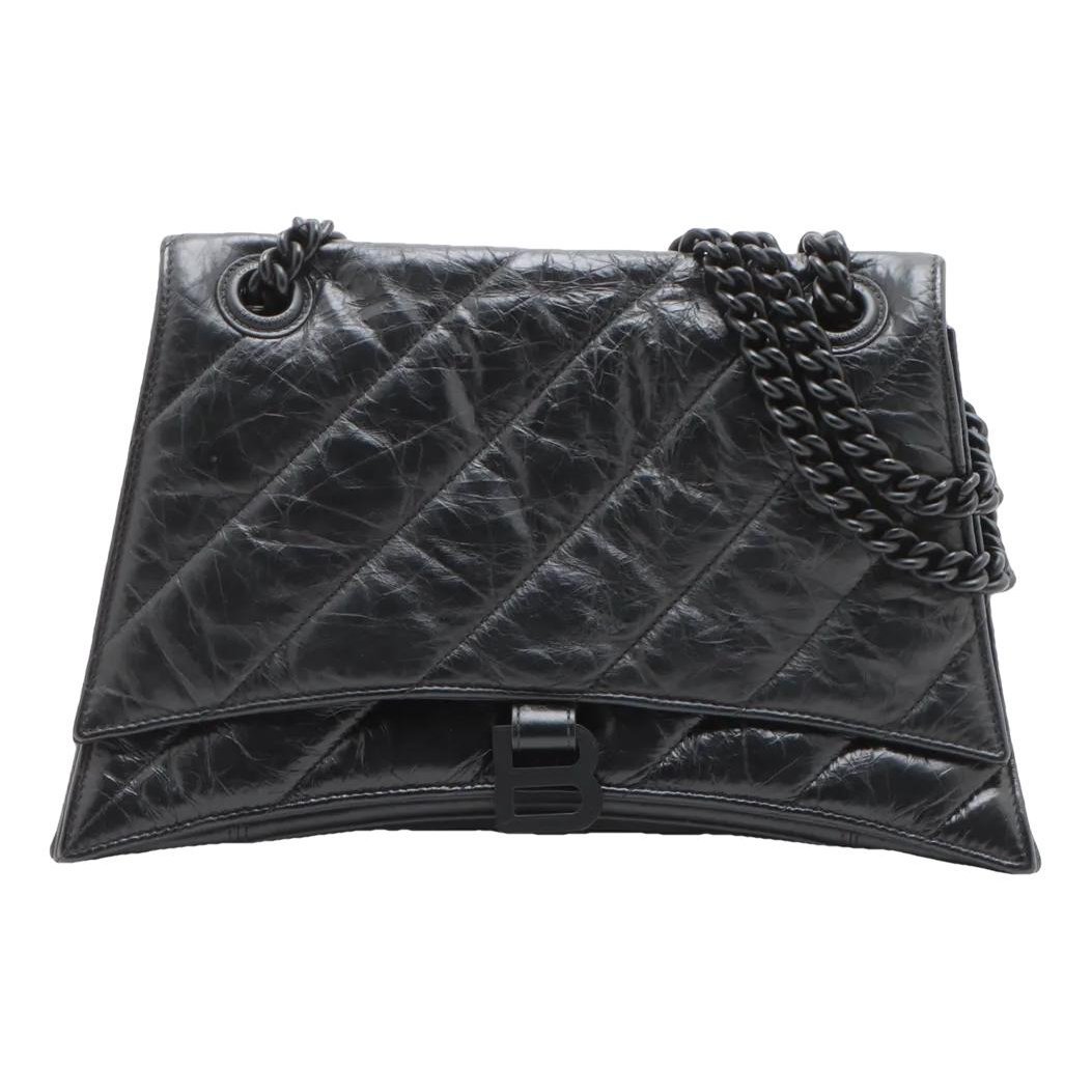 Crush leather handbag