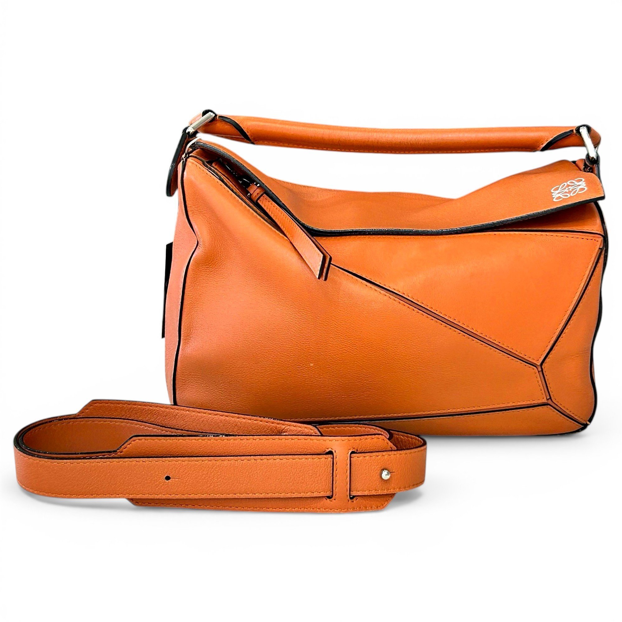 Puzzle leather crossbody bag