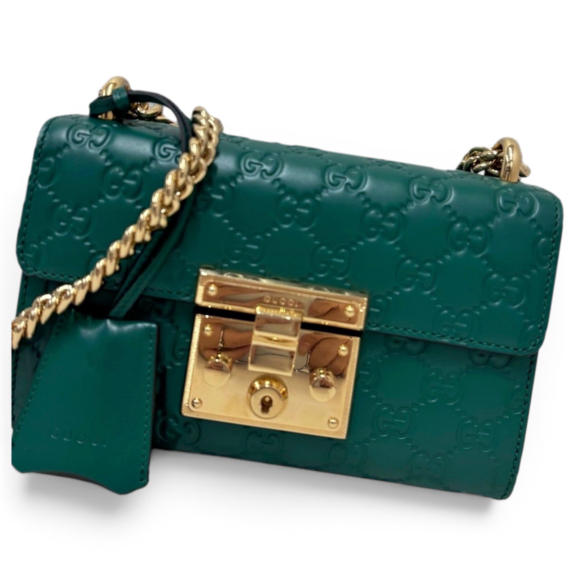 Padlock leather handbag
