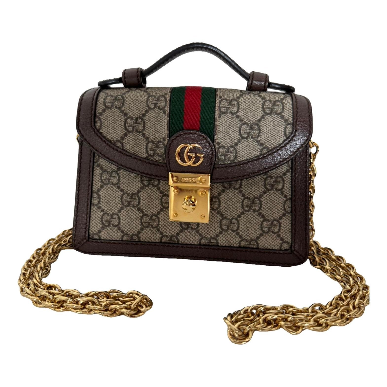 Ophidia Flap Top Handle leather handbag