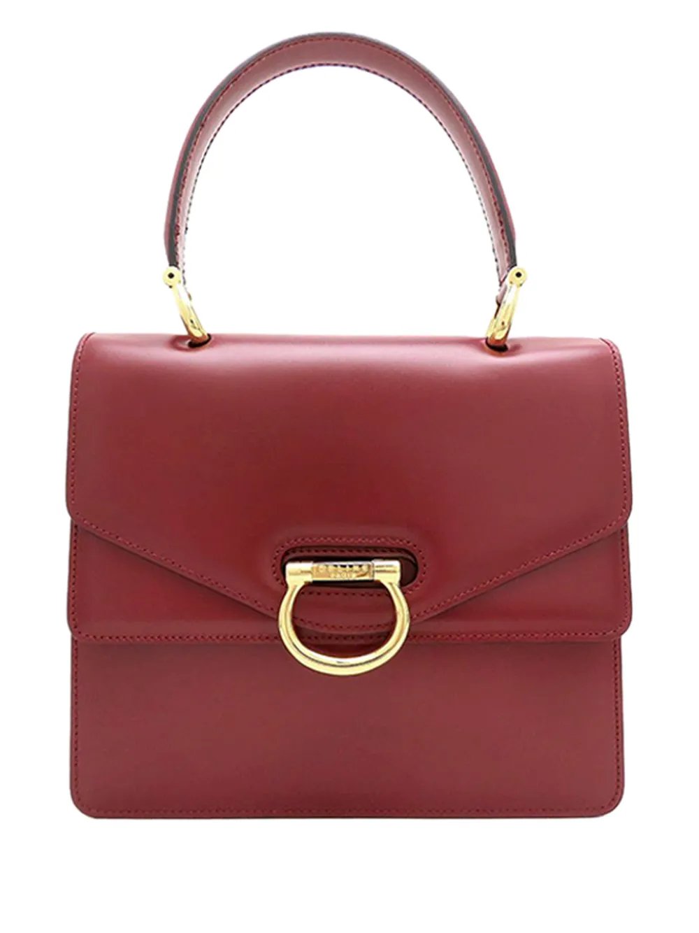 Celine 1997 Leather Double Flap Top Handle Bag handbag