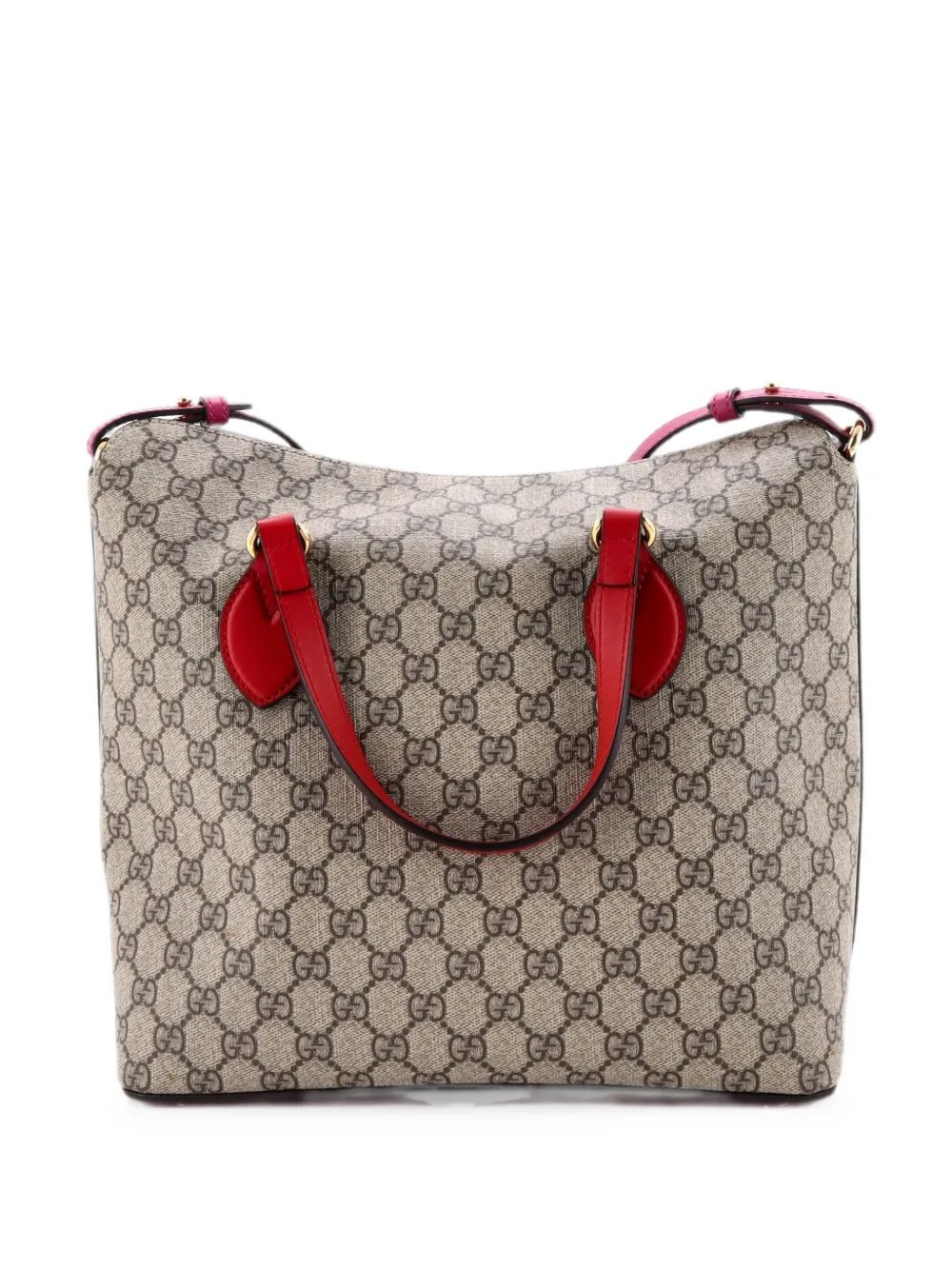 Signature Fold Over Tote GG Coated Canvas with Leather Medium satchel