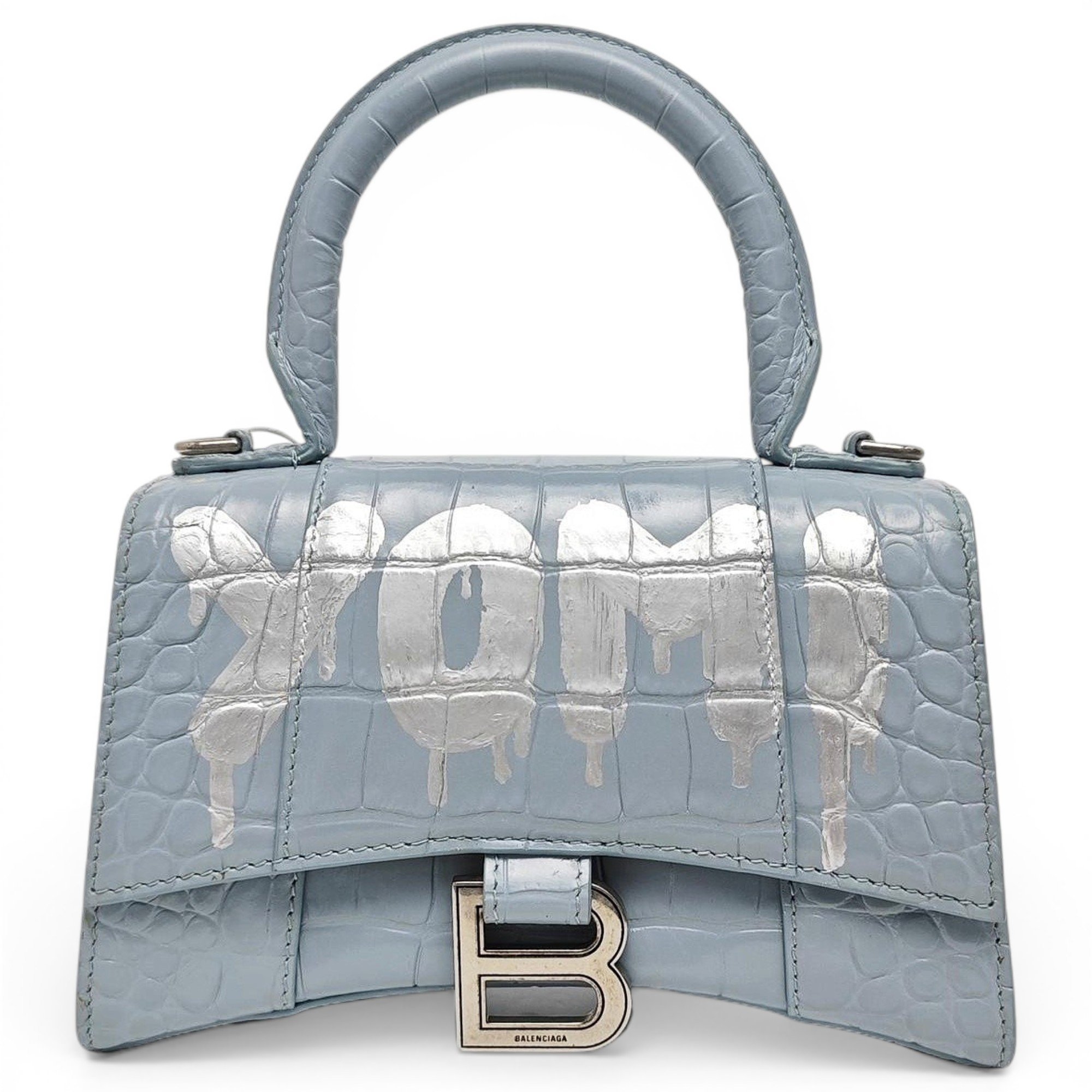 Hourglass leather handbag