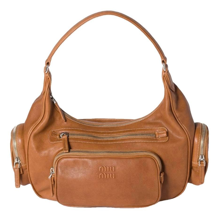 Pocket leather handbag