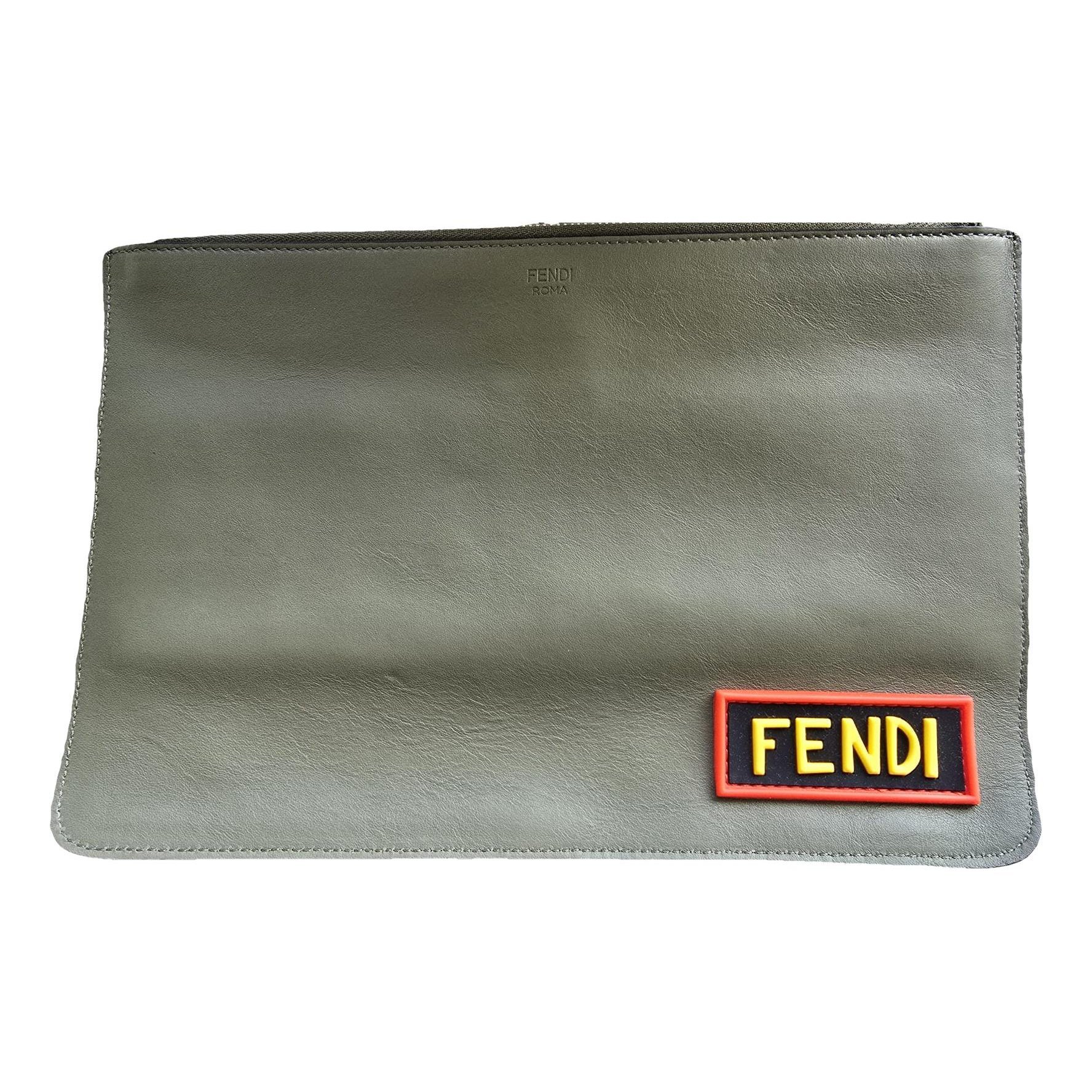 Leather clutch bag