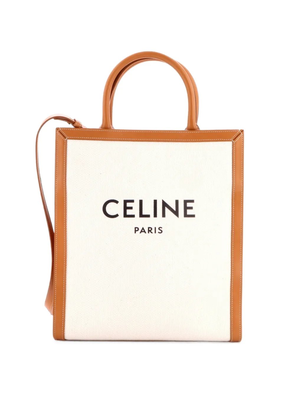 Vertical Cabas Canvas with Leather Small tote bag