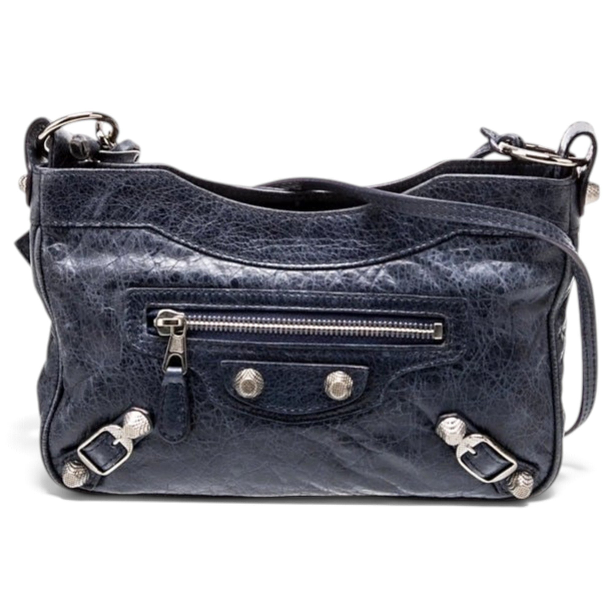 Hip leather handbag