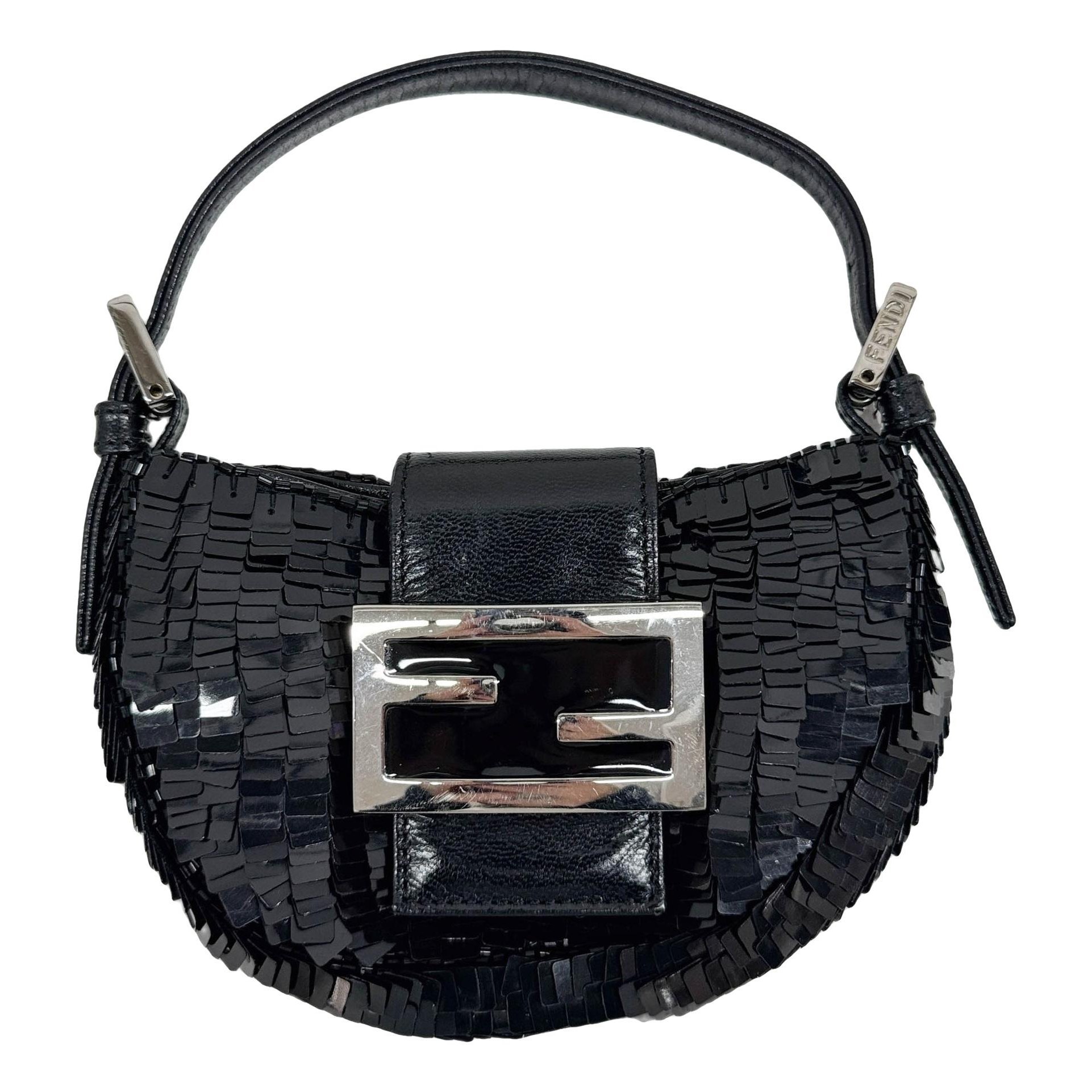Croissant Vintage glitter mini bag
