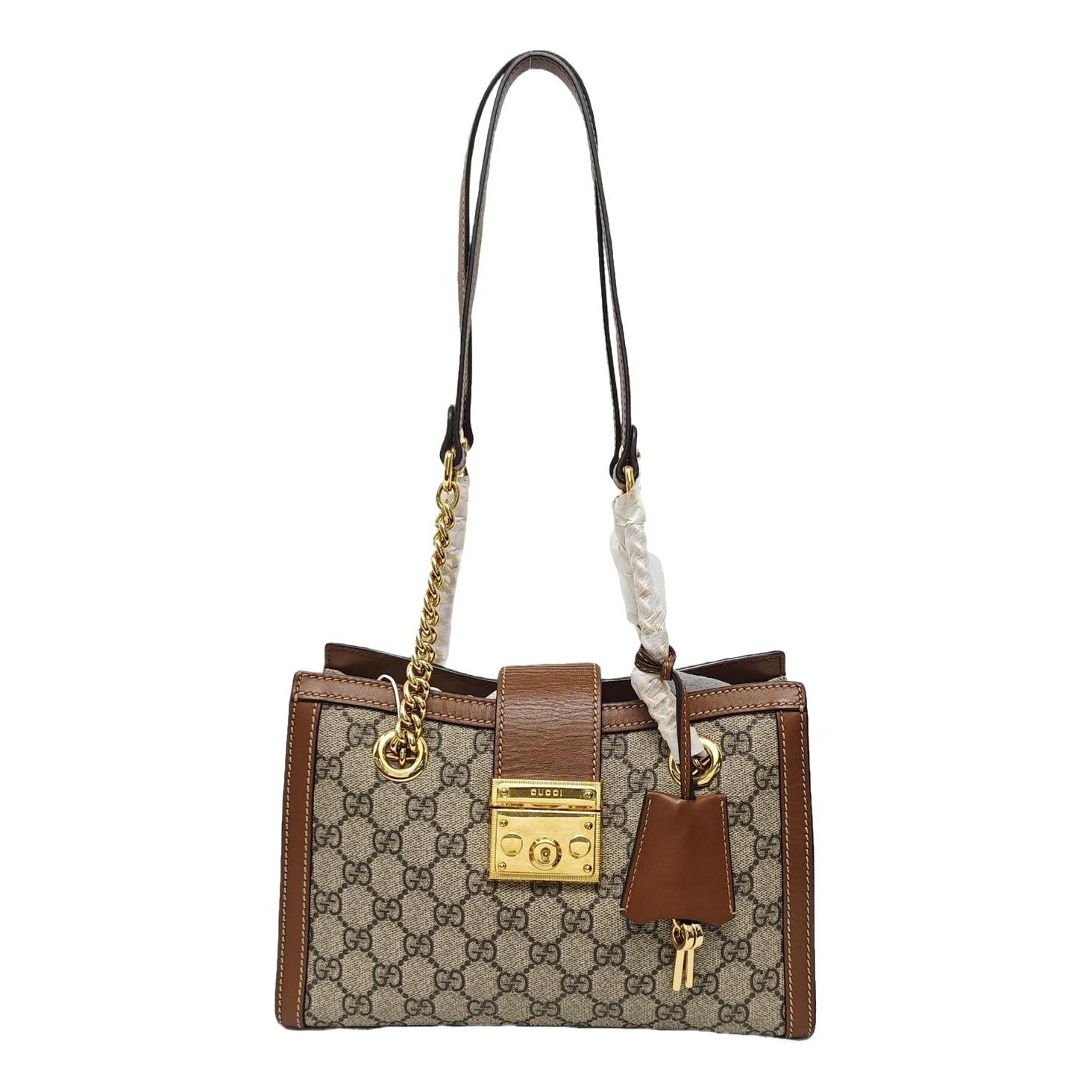 Padlock leather handbag