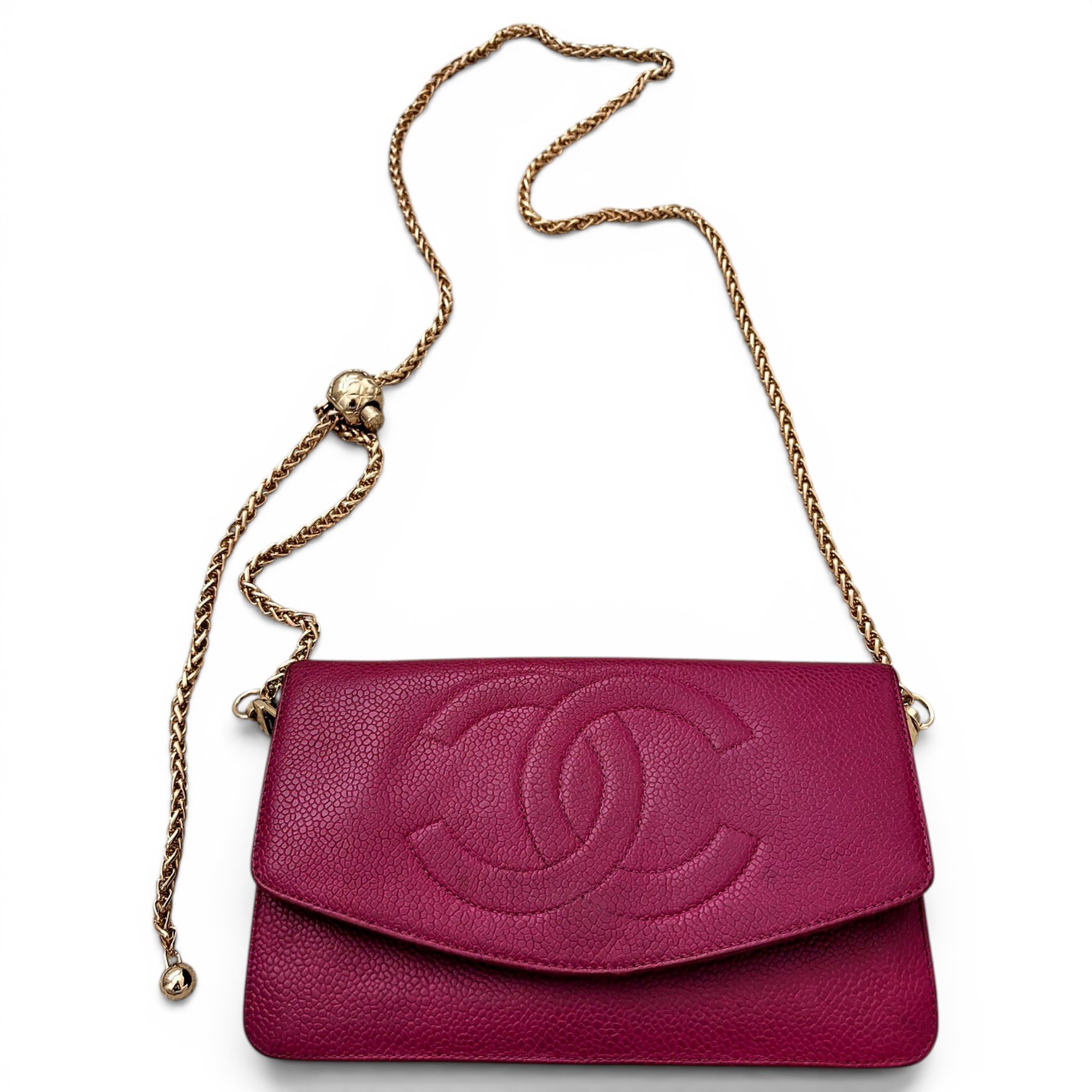 Wallet On Chain Double C leather crossbody bag